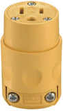 Leviton 000-515CV-000 Electrical Connector, 2 -Pole, 15 A, 125 V, NEMA: NEMA 5-15R, Yellow