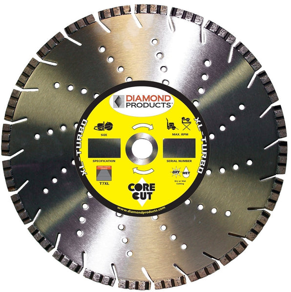 DIAMOND PRODUCTS 19312 Circular Saw Blade, 14 in Dia, Universal Arbor, Applicable Materials: Cured Concrete