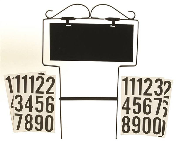 HY-KO 500-GF House Number Kit, Character: 0 to 9, Black Character, White Background, Wrought Iron