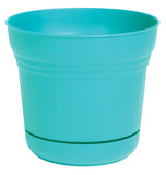 Bloem SP1027 Saturn Planter, 10 in W, Bell, Plastic, Teal, Matte