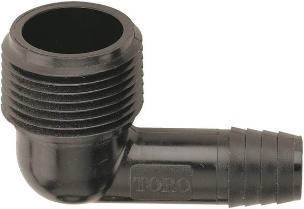 TORO 53271 Elbow, 3/8 x 3/4 in Connection, Barb x MNPT, Plastic