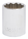 Vulcan MT6518369 Drive Socket, 1 in Socket, 1/2 in Drive, 12-Point, Chrome Vanadium Steel, Chrome