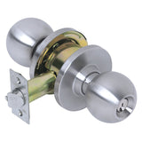 Tell Manufacturing CL100006 Storeroom Knob Set, Stainless Steel, Zinc Dichromate, 2-3/4 in Backset, 6, 7 Pin, SCC Keyway