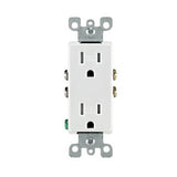 Leviton M22-T5325-WMP Duplex Receptacle, 2 -Pole, 15 A, 125 V, Push-In, Side Wiring, NEMA: 5-15R, White