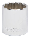 Vulcan MT6534185 Drive Socket, 32 mm Socket, 1/2 in Drive, 12-Point, Chrome Vanadium Steel, Chrome