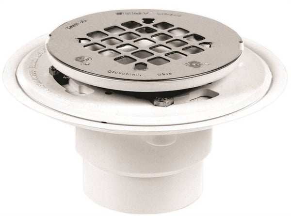 Oatey 42260 Round Drain, Stainless Steel, Polished Stainless Steel, For: Tile and Marble Showers