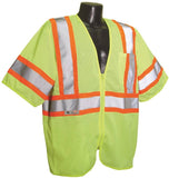 RADWEAR SV22-3ZGM-L Economical Safety Vest, L, Polyester, Green/Silver, Zipper Closure