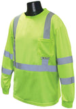 RADWEAR ST21-3PGS-XL Safety T-Shirt, XL, Polyester, Green, Long Sleeve, Pullover Closure