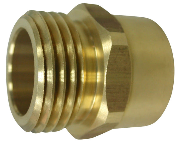 Landscapers Select PMB-468-3L Hose to Pipe Connector, 3/4 x 3/4, MHT x FIP, Brass, Brass, For: Garden Hose