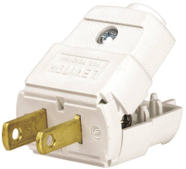 Leviton C22-00101-0WP Electrical Plug, 2 -Pole, 15 A, 125 V, NEMA: NEMA 1-15P, White
