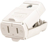 Leviton C22-00102-0WP Electrical Connector, 2 -Pole, 15 A, 125 V, NEMA: NEMA 1-15R, White