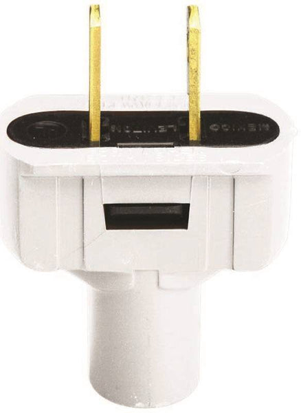 Leviton C22-48643-00W Electrical Plug, 2 -Pole, 15 A, 125 V, NEMA: NEMA 1-15P, White