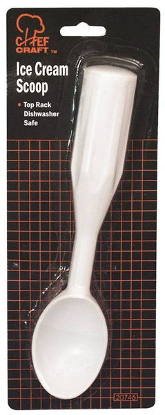 CHEF CRAFT 20746 Ice Cream Scoop, 7-1/2 in L, Plastic, White