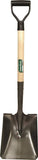 UnionTools 42106 Transfer Shovel, 9-1/4 in W Blade, Carbon Steel Blade, Hardwood Handle, D-Shaped Handle, 28 in L Handle