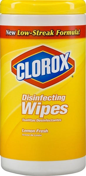 Clorox 01628 Disinfecting Wipes, Can, Liquid, Citrus, White