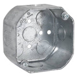 RACO 165 Octagonal Box, 4 in OAW, 2-1/8 in OAD, 4 in OAH, 9 -Knockout, Galvanized Steel Housing Material, Gray