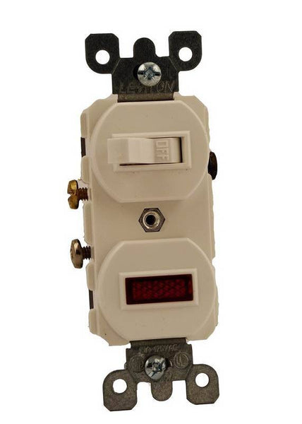 Decora Traditional S04-05226-0WS Duplex Combination Switch, 12 A, 120/277 V, Lead Wire Terminal, White