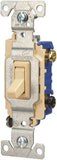 Eaton Wiring Devices C1303-7LTV-L Toggle Switch, 15 A, 120 V, Polycarbonate Housing Material, Ivory