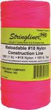 Stringliner Pro Series 35709 Construction Line, #18 Dia, 1080 ft L, 165 lb Working Load, Nylon, Fluorescent Pink