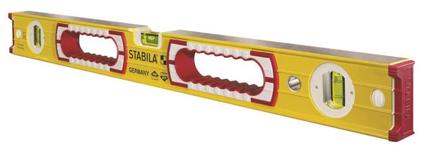 Stabila 37448 Spirit Level, 48 in L, 3-Vial, Non-Magnetic, Aluminum, Yellow