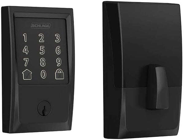 Schlage BE489WBV CEN 622 Deadbolt, 1, AAA Grade, Keyed Key, Matte Black, 2-3/8, 2-3/4 in Backset, C Keyway