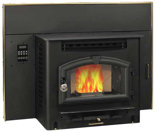 US STOVE 6041I Corn and Pellet Fireplace Insert Stove, 27-3/4 in W, 31 in D, 23-3/4 in H, 2200 sq-ft Heating, Steel