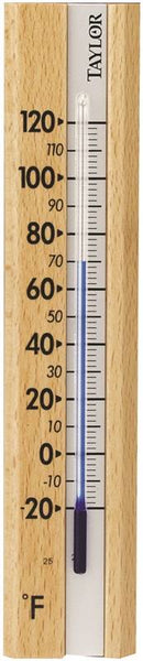 Taylor 5141 Thermometer, -20 to 120 deg F, Wood Casing