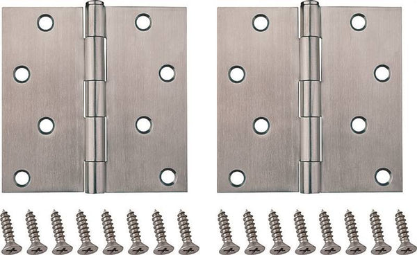 ProSource 20339SS-4S-DB-PS Square Corner Door Hinge, Steel, Brushed, Loose Pin, 180 deg Range of Motion