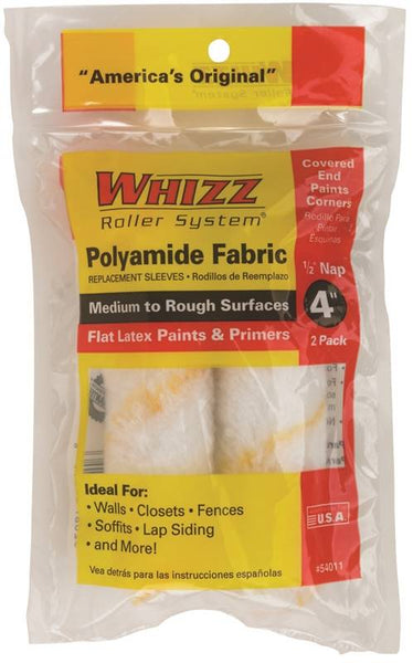 WHIZZ MAXIMUS 54011 Paint Roller Cover, 1/2 in Thick Nap, 4 in L, Polyamide Cover