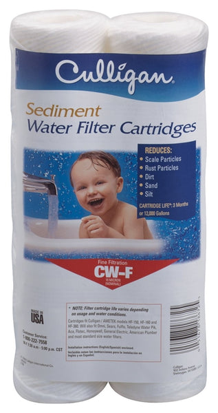 Culligan CW-F Water Filter Cartridge, 10 um Filter, Polypropylene Wound Filter Media
