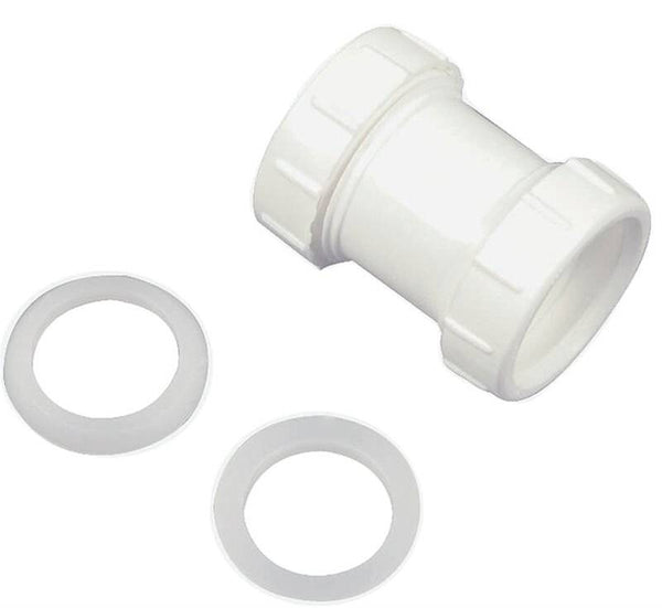 Danco 94036 Coupling, 1-1/2 in, Slip Joint, Plastic, White