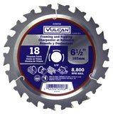 Vulcan 409061OR Circular Saw Blade, 6-1/2 in Dia, 5/8 in Arbor