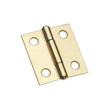 National Hardware N146-068 Narrow Hinge, 1-1/2 in W Frame Leaf, 0.045 in Thick Frame Leaf, Brass/Cold Rolled Steel, 7 lb