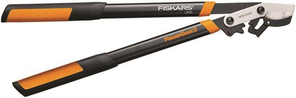 FISKARS L5525 Power Gear Lopper, 1-3/4 in Cutting Capacity, Bypass Blade, Steel Blade, Steel Handle, Round Handle