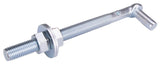 ProSource LR086 Bolt Hook, 3/4 in Thread, 7-1/8 in L Thread, 10 in L, Steel, Zinc-Plated