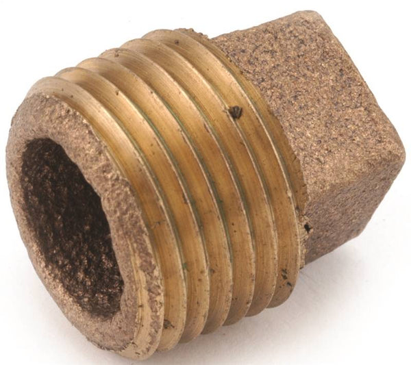 Anderson Metals 738109-12 Pipe Plug, 3/4 in, IPT, Cored Square Head, Brass