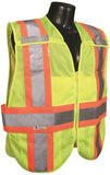 RADWEAR SV24-2ZGM-3X/5X Expandable Safety Vest, 3XL/5XL, Polyester, Green/Silver, Zip-N-Rip Closure