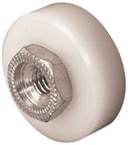 Prime-Line B 629 Door Roller, 1/4 in ID x 3/4 in OD Dia Roller, 1/4 in W Roller, Nylon, White, 2-Roller