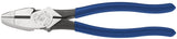 KLEIN TOOLS D213-9NE Cutting Plier, 9-3/8 in OAL, 1-3/8 in Cutting Capacity, Dark Blue Handle, 1-1/4 in W Jaw