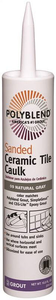 CUSTOM Polyblend PC0910S-6 Ceramic Tile Caulk, Natural Gray, 10.5 oz Cartridge