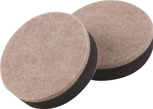 Shepherd Hardware 9407 Slider Pad, Felt Cloth, Beige, 3-1/2 in Dia, 1/2 in Thick, Round