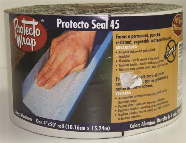 Protecto Wrap Protecto Seal 45 805206SW Membrane Flashing, 50 ft L, 6 in W, Polyethylene, Self-Adhesive