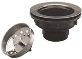 Keeney 250SS Basket Strainer with Fixed Post, 4-3/8 in Dia, Plastic, 3-1/8 in Dia Mesh, For: 3-1/2 in Dia Opening Sink