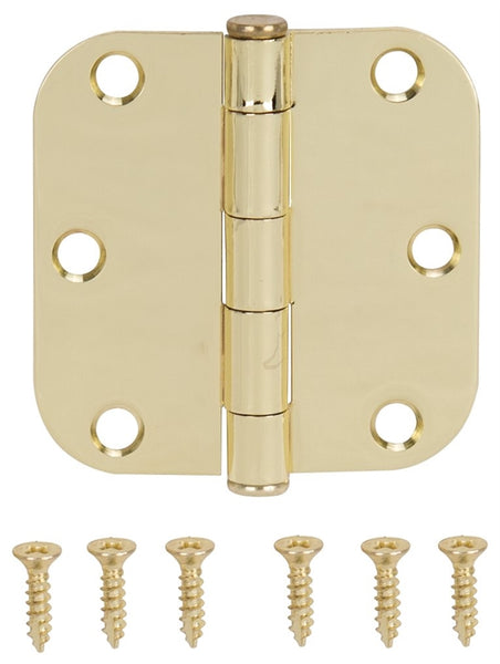 ProSource LR-701-PS Door Hinge, Steel, Polished Brass, Loose Pin, 180 deg Range of Motion, Screw Mounting