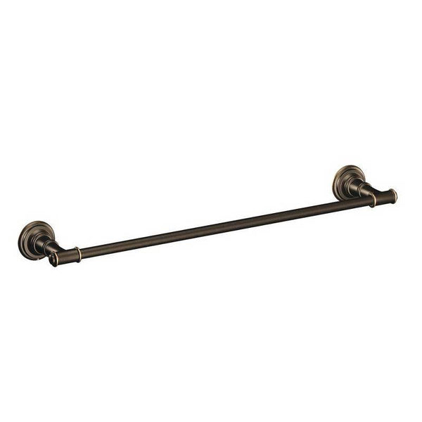 Moen DN9118BRB Towel Bar, 18 in L Rod, Stainless Steel, Mediterranean Bronze, Surface Mounting