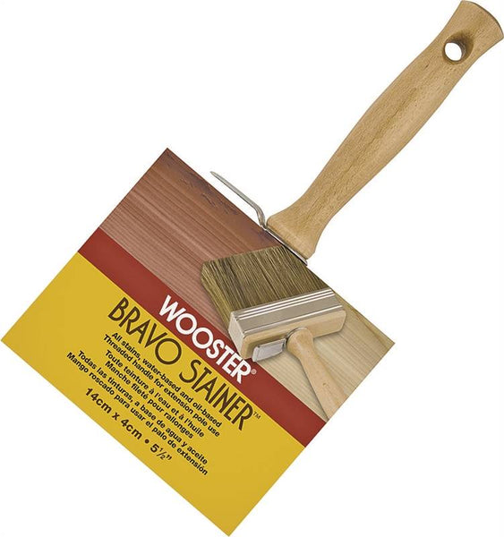 WOOSTER F5119-5-1/2 Paint Brush, 5-1/2 in W, 3-1/4 in L Bristle, China/Polyester Bristle, Threaded Handle