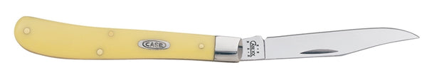 CASE 00031 Pocket Knife, 3-1/4 in L Blade, Vanadium Steel Blade, 1-Blade, Yellow Handle