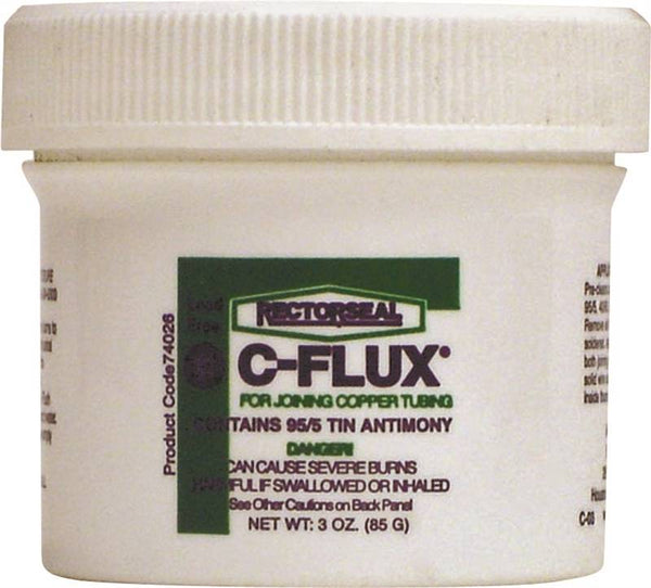 RECTORSEAL C-Flux Series 74026 Soft Soldering Flux, 3 oz Carton, Paste, Gray
