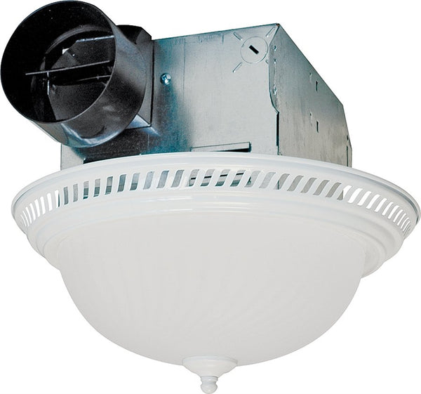 Air King DRLC703 Exhaust Fan, 1.6 A, 120 V, 70 cfm Air, 4 Sones, Fluorescent Lamp, 4 in Duct, White