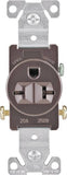 Eaton Wiring Devices 1876B-BOX Single Receptacle, 2 -Pole, 250 V, 20 A, Side Wiring, NEMA: NEMA 6-20R, Brown